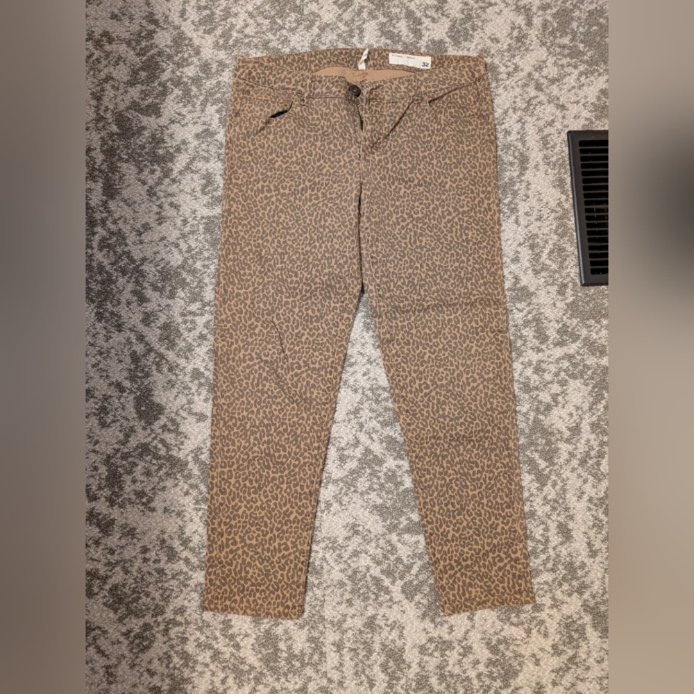 Le Chateau Brown Leopard Print Denim